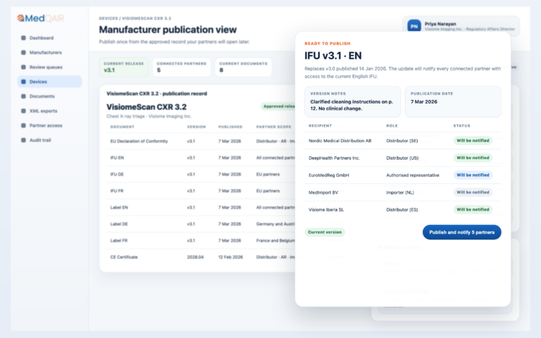 manufacturer publish notify