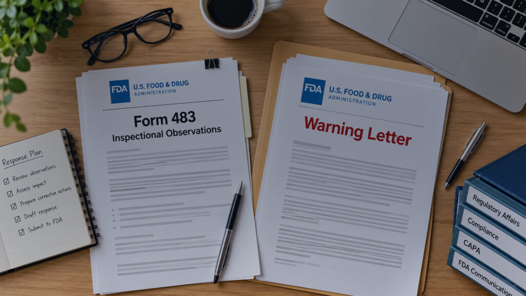 FDA Form 483 vs Warning Letter What Each Means and How to Respond