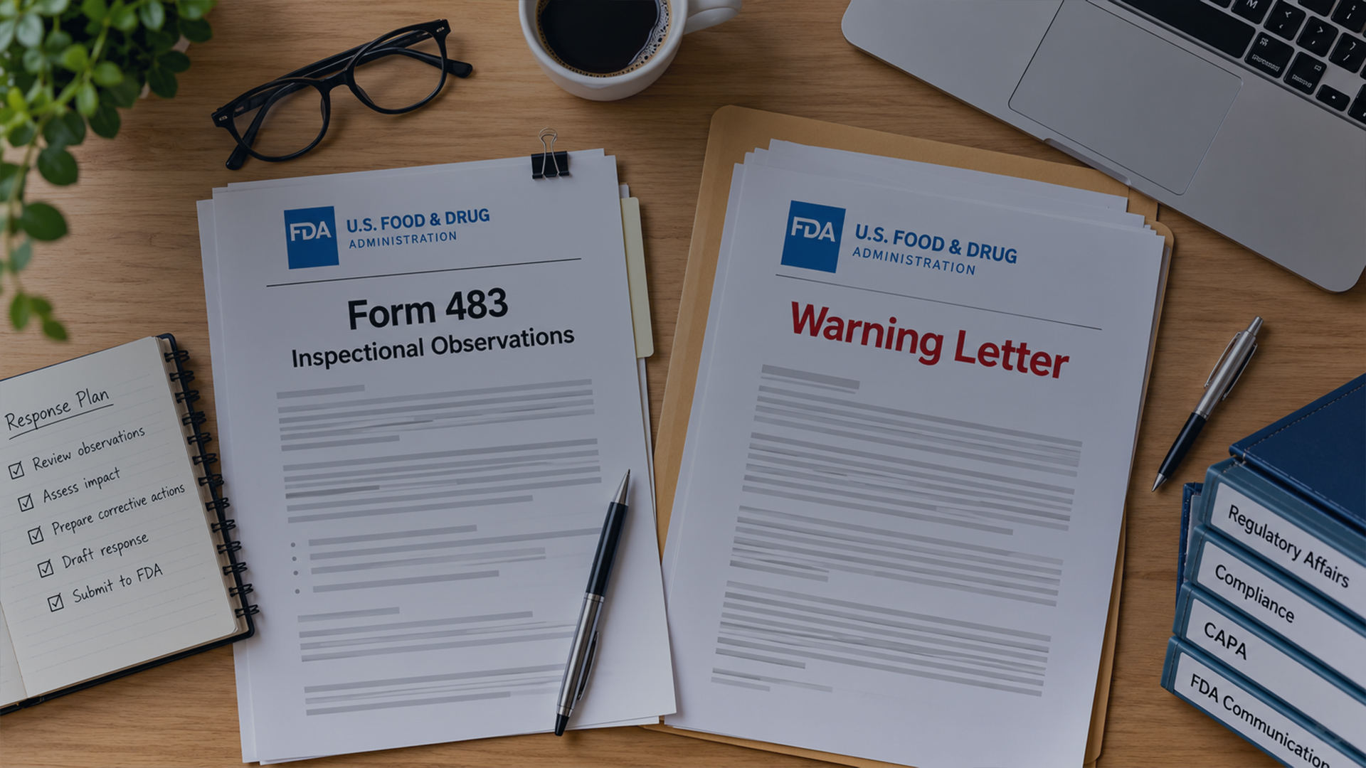 FDA Form 483 vs Warning Letter What Each Means and How to Respond